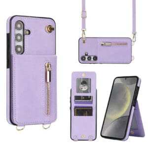 Solidenz Fashion Portemonnee hoesje met koord Samsung Galaxy S24 FE - Violet Main Image