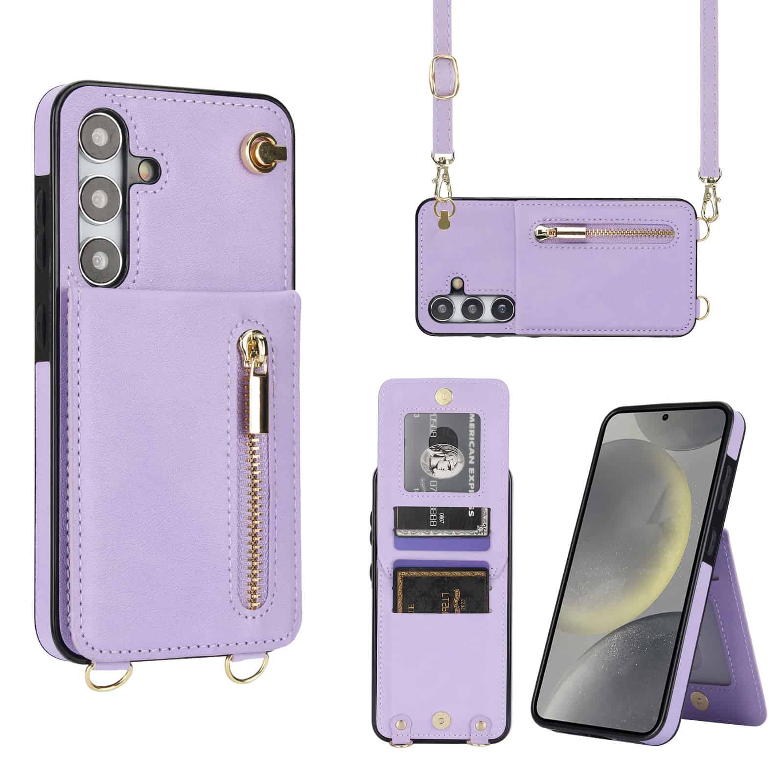 Solidenz Fashion Portemonnee hoesje met koord Samsung Galaxy S24 FE - Violet Main Image