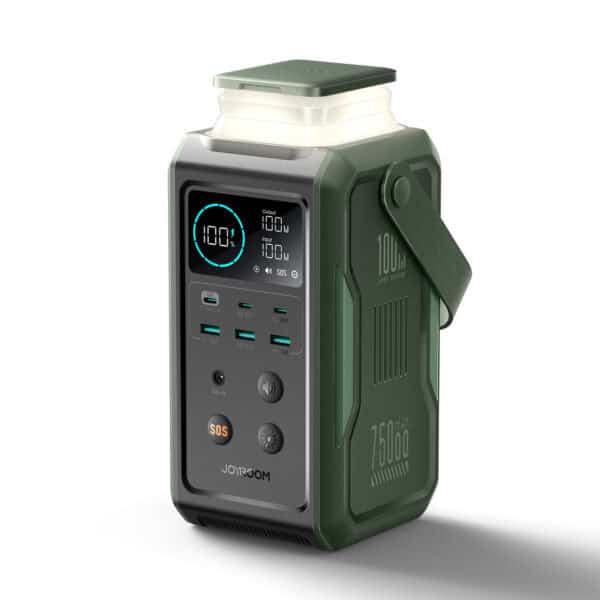 Joyroom 100W XXL Power Bank met uitklapbare Licht voor buiten - 75000mAh inclusief 100W kabel USB-C - Olijfgroen
