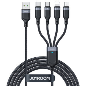 Joyroom Multi-Use 3.5A 4-in-1 Kabel -  2x Type C naar Type-C en 1x Naar Lightning en Micro-USB - 1,2 m - Zwart Main Image