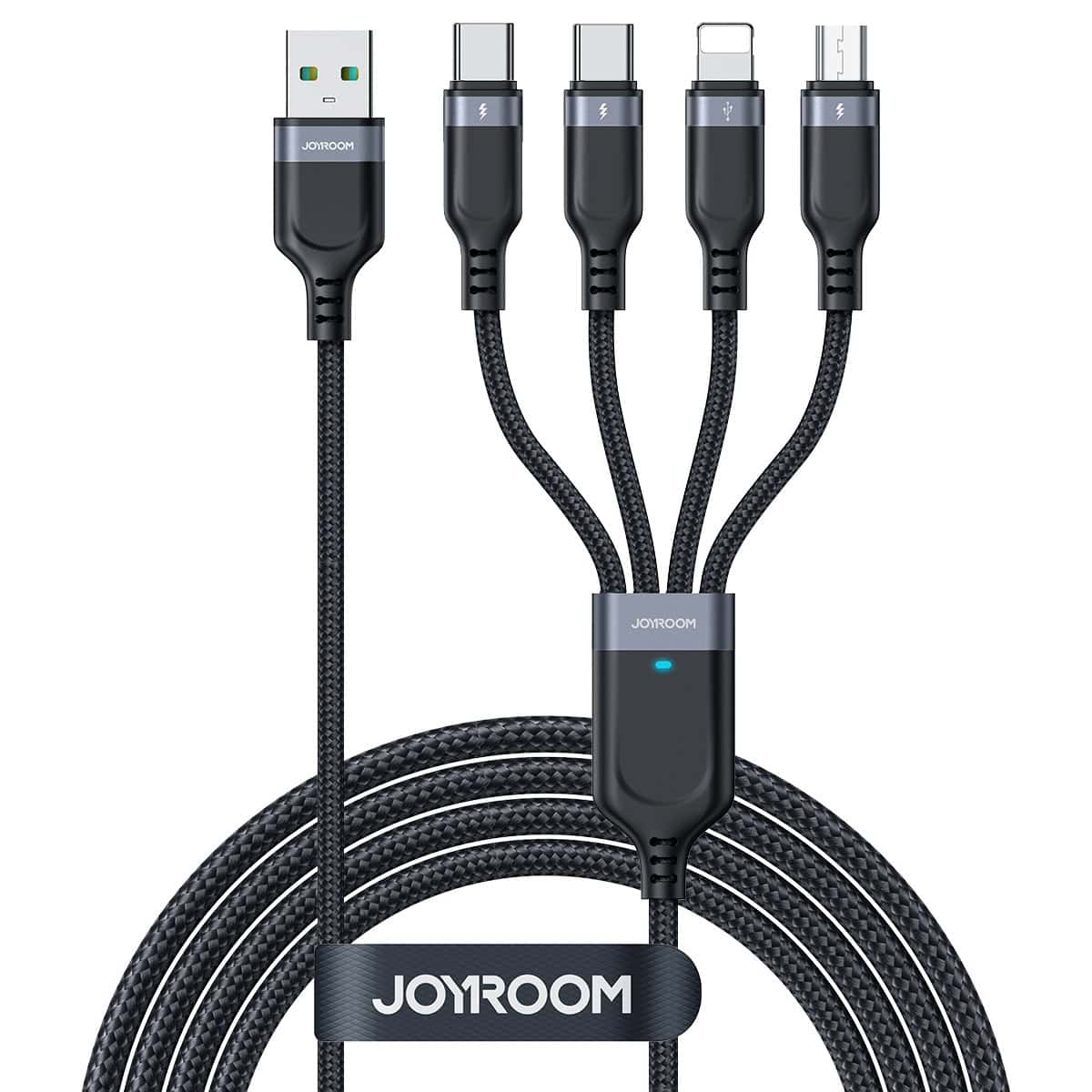 Joyroom Multi-Use 3.5A 4-in-1 Kabel -  2x Type C naar Type-C en 1x Naar Lightning en Micro-USB - 1,2 m - Zwart Main Image