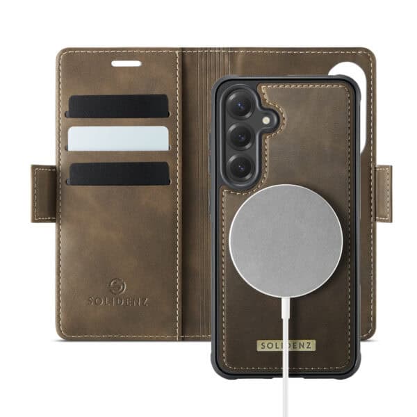 Solidenz 2-in-1 MagSafe Wallet Case voor Samsung Galaxy S25 - Bruin
