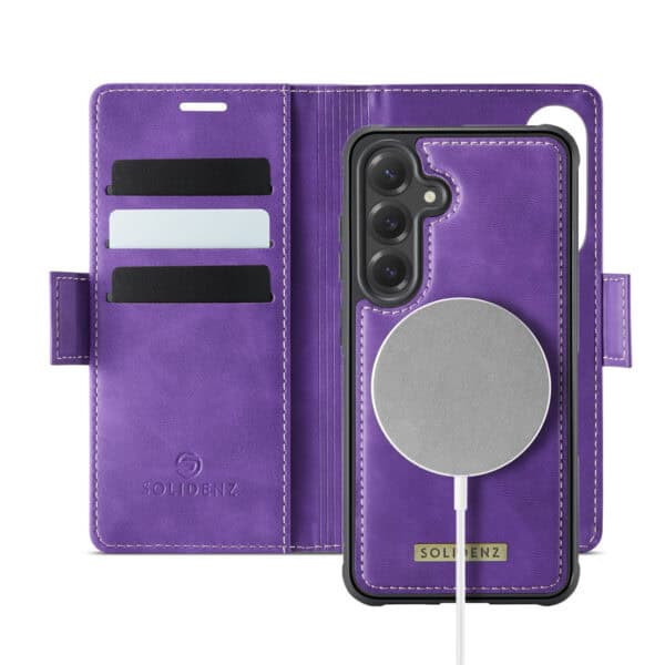 Solidenz 2-in-1 MagSafe Wallet Case voor Samsung Galaxy S25 Plus - Paars