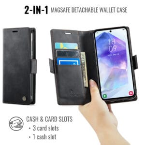 Solidenz 2-in-1 MagSafe Wallet Case voor Samsung Galaxy S25 Plus - Zwart - 7