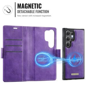 Solidenz 2-in-1 MagSafe Wallet Case voor Samsung Galaxy S24 Ultra - Paars - 6