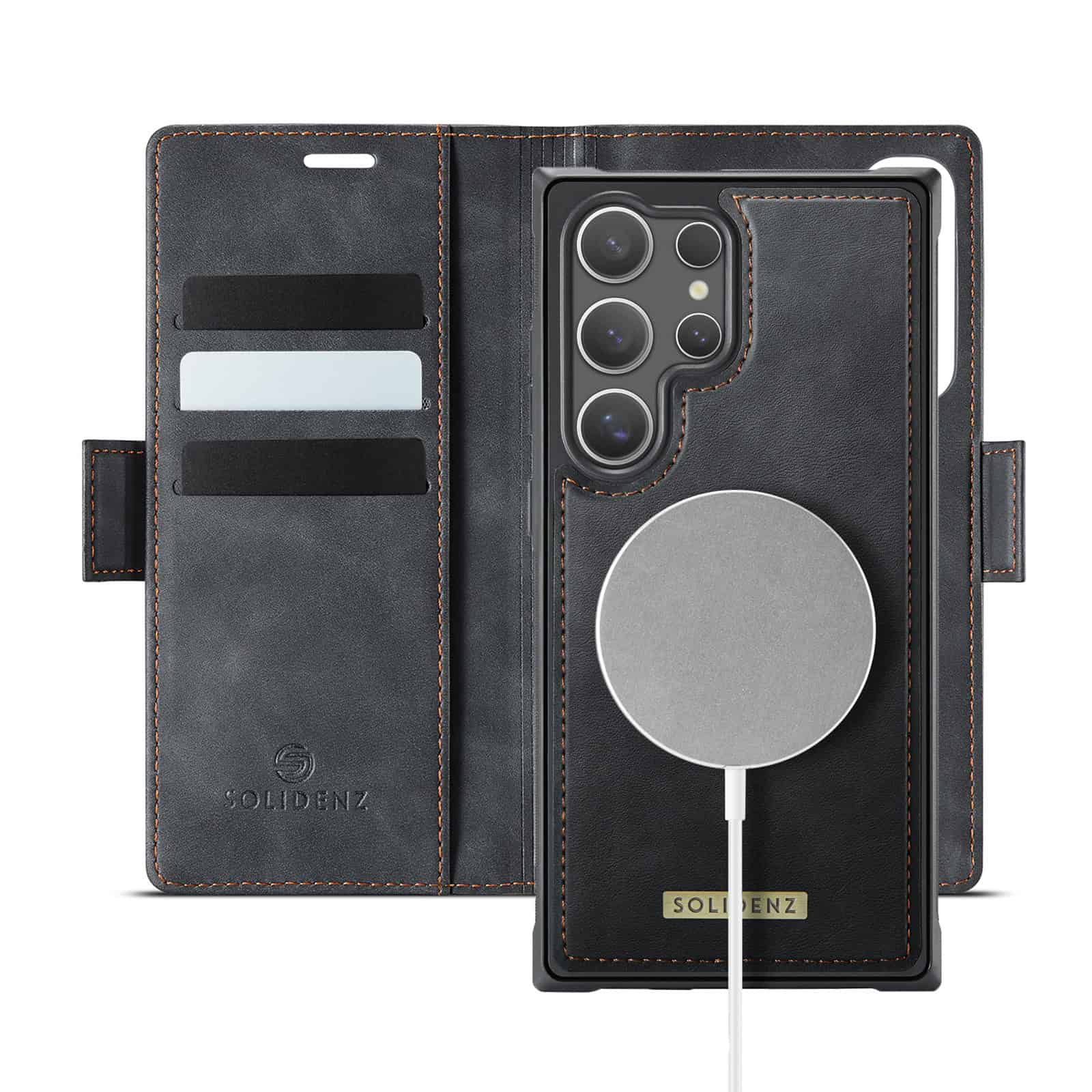 Solidenz 2-in-1 MagSafe Wallet Case voor Samsung Galaxy S24 Ultra - Zwart Main Image