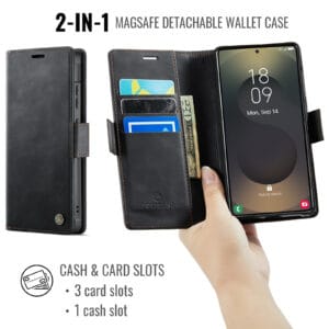 Solidenz 2-in-1 MagSafe Wallet Case voor Samsung Galaxy S24 Ultra - Zwart - 7