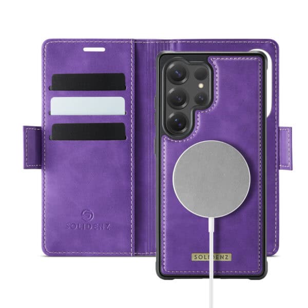 Solidenz 2-in-1 MagSafe Wallet Case voor Samsung Galaxy S25 Ultra - Paars