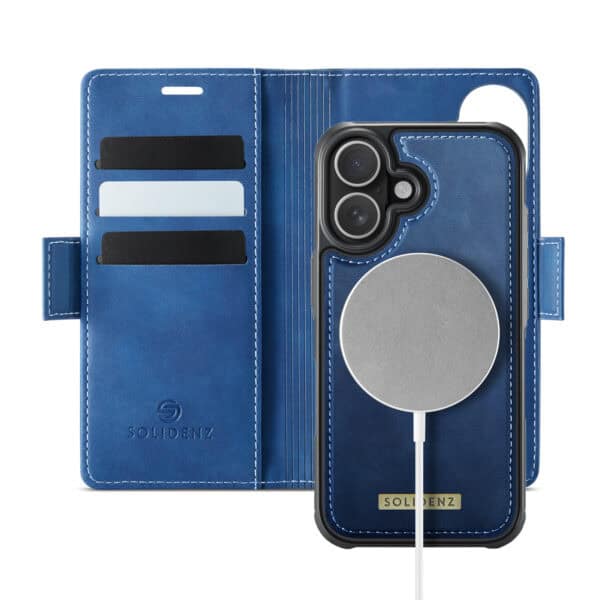 Solidenz 2-in-1 MagSafe Wallet Case voor iPhone 16 - Blauw