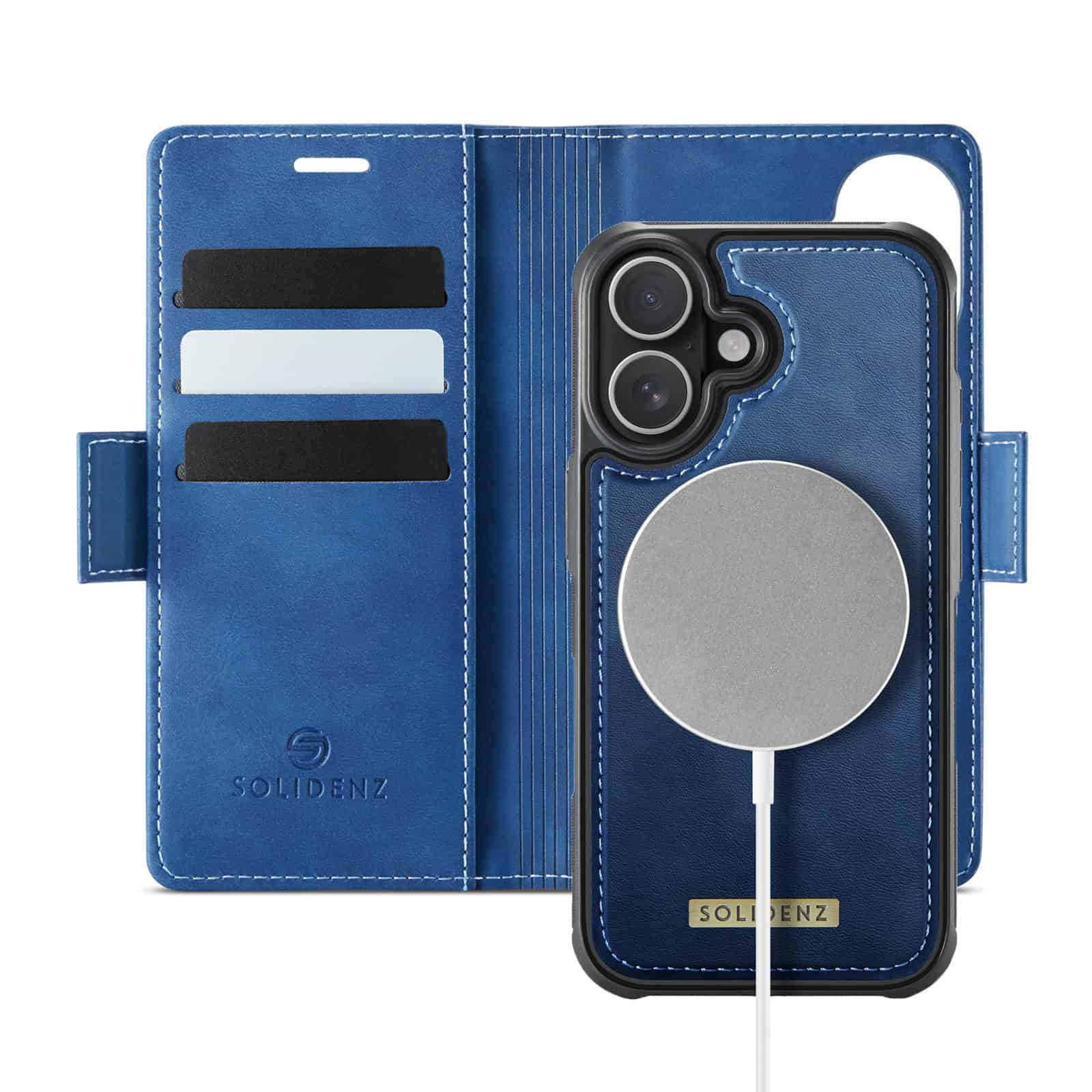Solidenz 2-in-1 MagSafe Wallet Case voor iPhone 16 - Blauw Main Image