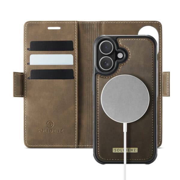 Solidenz 2-in-1 MagSafe Wallet Case voor iPhone 16 Plus - Bruin