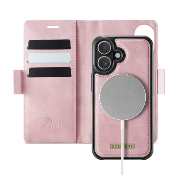 Solidenz 2-in-1 MagSafe Wallet Case voor iPhone 16 - Roze