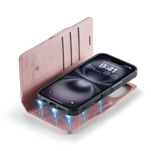 Solidenz 2-in-1 MagSafe Wallet Case voor iPhone 16 - Roze - 3