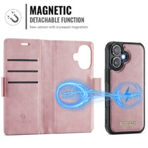 Solidenz 2-in-1 MagSafe Wallet Case voor iPhone 16 - Roze - 6