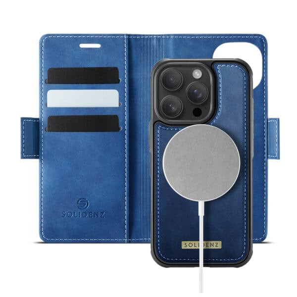 Solidenz 2-in-1 MagSafe Wallet Case voor iPhone 16 Pro Max - Blauw