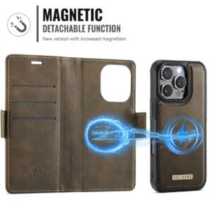 Solidenz 2-in-1 MagSafe Wallet Case voor iPhone 16 Pro Max - Bruin - 6