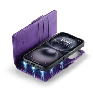 Solidenz 2-in-1 MagSafe Wallet Case voor iPhone 16 Pro Max - Paars - 3