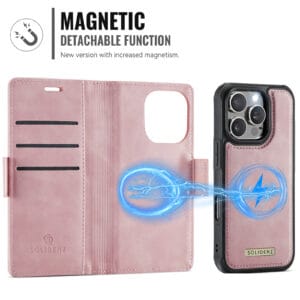 Solidenz 2-in-1 MagSafe Wallet Case voor iPhone 16 Pro - Roze - 6
