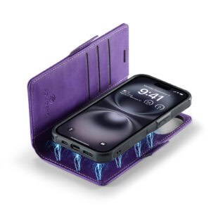 Solidenz 2-in-1 MagSafe Wallet Case voor iPhone 15 Plus - Paars - 3