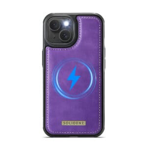 Solidenz 2-in-1 MagSafe Wallet Case voor iPhone 15 Plus - Paars - 4