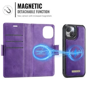 Solidenz 2-in-1 MagSafe Wallet Case voor iPhone 15 Plus - Paars - 6