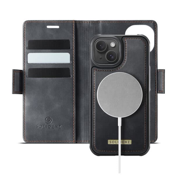 Solidenz 2-in-1 MagSafe Wallet Case voor iPhone 14 - Zwart