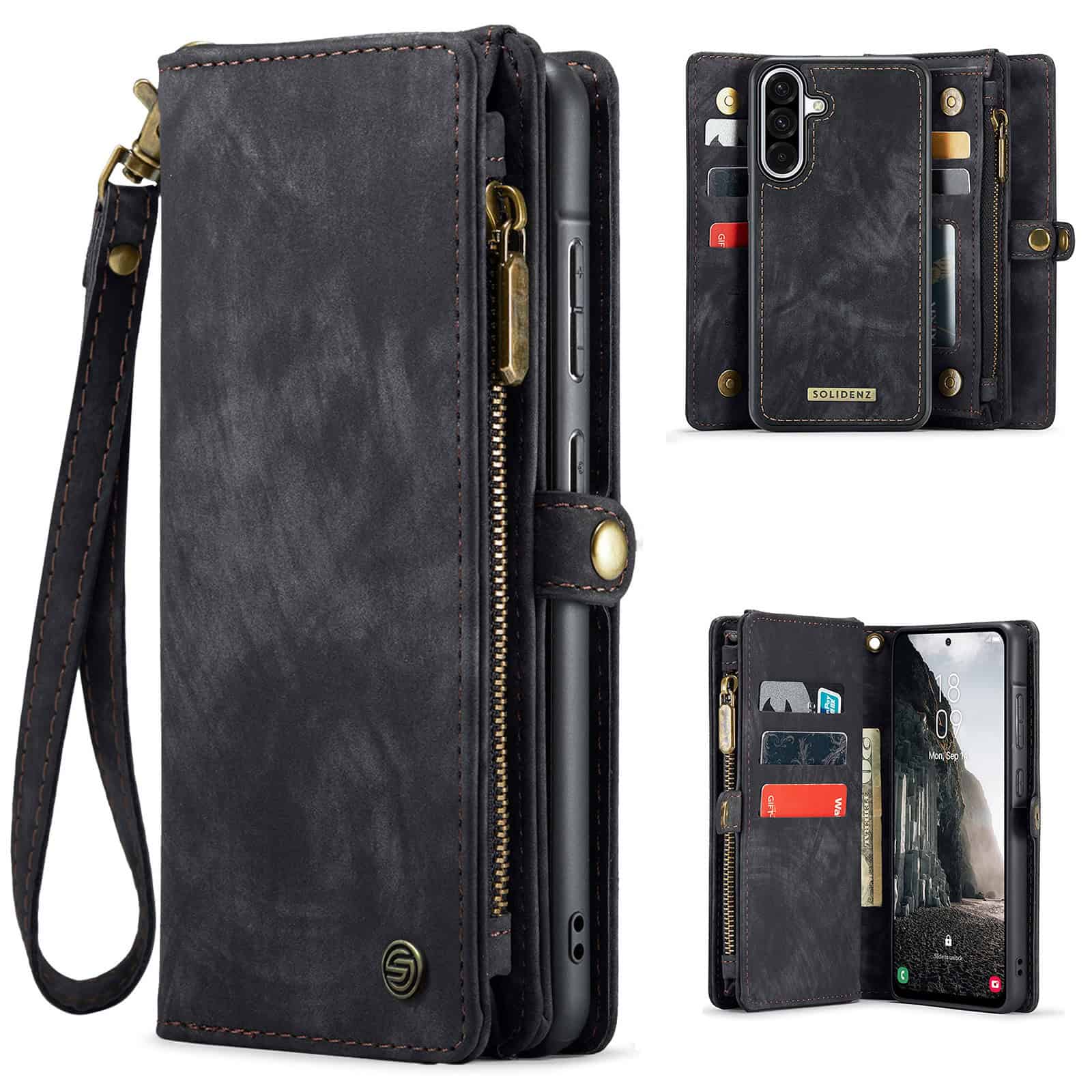 Solidenz Urban Wallet Samsung Galaxy A56 hoesje - Zwart Main Image