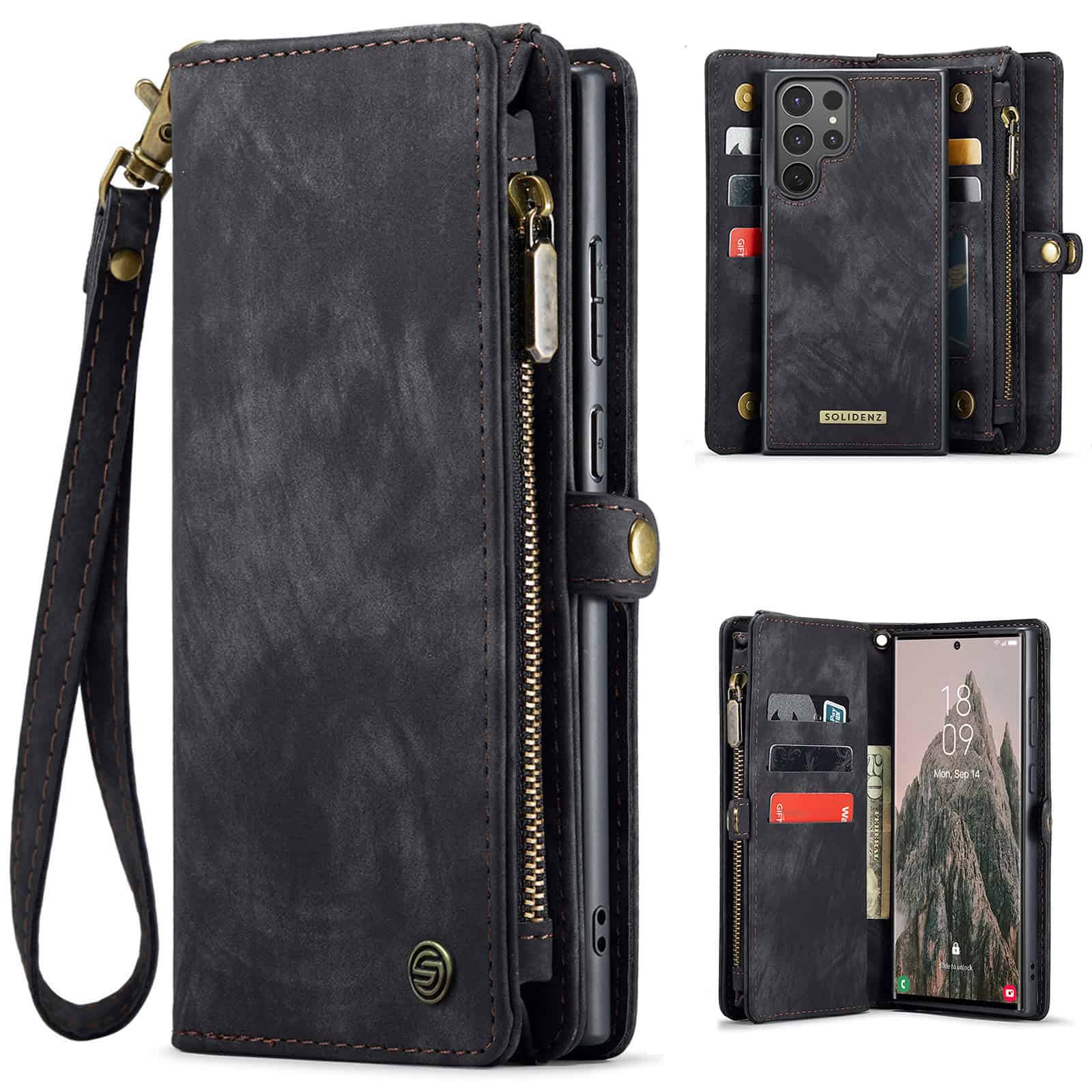 Solidenz Urban Wallet Samsung Galaxy S25 Ultra hoesje - Zwart Main Image