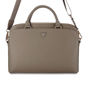 Guess PU Grained Triangle Logo Laptoptas voor 15 en 16 inch - Bruin - 1