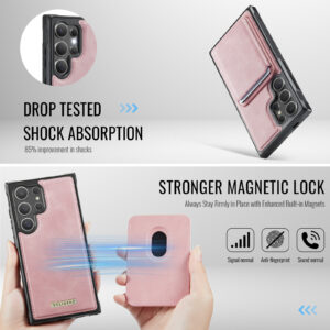 Solidenz MagSafe Wallet Backcover voor Samsung Galaxy S24 Ultra - Roze - 5
