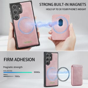 Solidenz MagSafe Wallet Backcover voor Samsung Galaxy S24 Ultra - Roze - 6