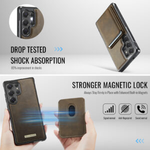 Solidenz MagSafe Wallet Backcover voor Samsung Galaxy S25 Ultra - Bruin - 6