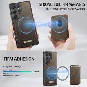 Solidenz MagSafe Wallet Backcover voor Samsung Galaxy S25 Ultra - Bruin - 7