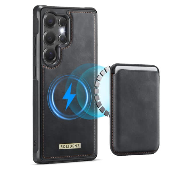 Solidenz MagSafe Wallet Backcover voor Samsung Galaxy S25 Ultra - Zwart