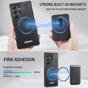 Solidenz MagSafe Wallet Backcover voor Samsung Galaxy S25 Ultra - Zwart - 7