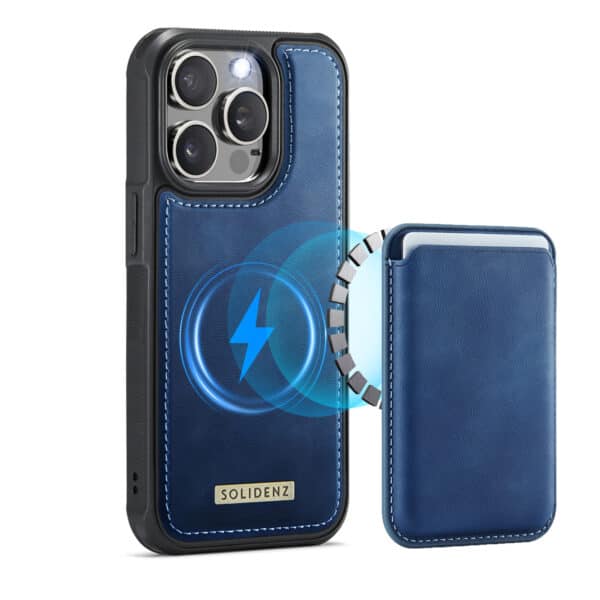 Solidenz MagSafe Wallet Backcover voor iPhone 15 Pro Max - Blauw