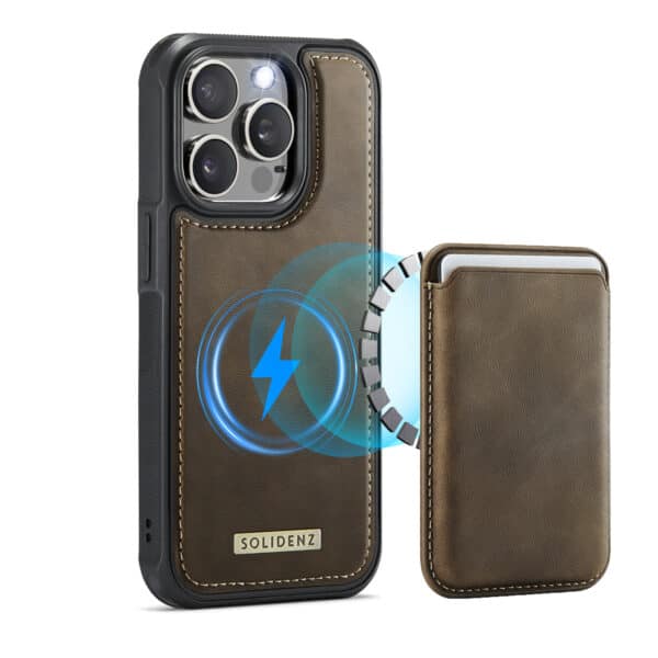 Solidenz MagSafe Wallet Backcover voor iPhone 15 Pro Max - Bruin