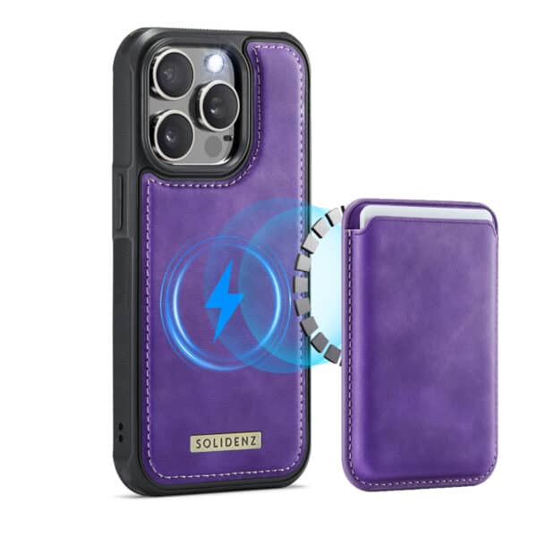 Solidenz MagSafe Wallet Backcover voor iPhone 15 Pro Max - Paars