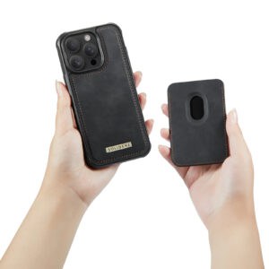 Solidenz MagSafe Wallet Backcover voor iPhone 15 Pro - Zwart - 9