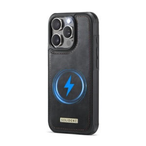 Solidenz MagSafe Wallet Backcover voor iPhone 15 Pro - Zwart - 8