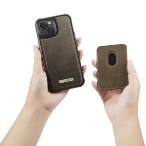 Solidenz MagSafe Wallet Backcover voor iPhone 15 - Bruin - 9