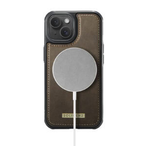 Solidenz MagSafe Wallet Backcover voor iPhone 15 - Bruin - 5
