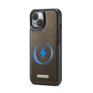 Solidenz MagSafe Wallet Backcover voor iPhone 15 - Bruin - 8