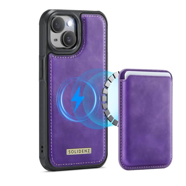 Solidenz MagSafe Wallet Backcover voor iPhone 15 Plus - Paars