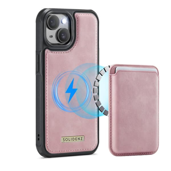 Solidenz MagSafe Wallet Backcover voor iPhone 15 Plus - Roze