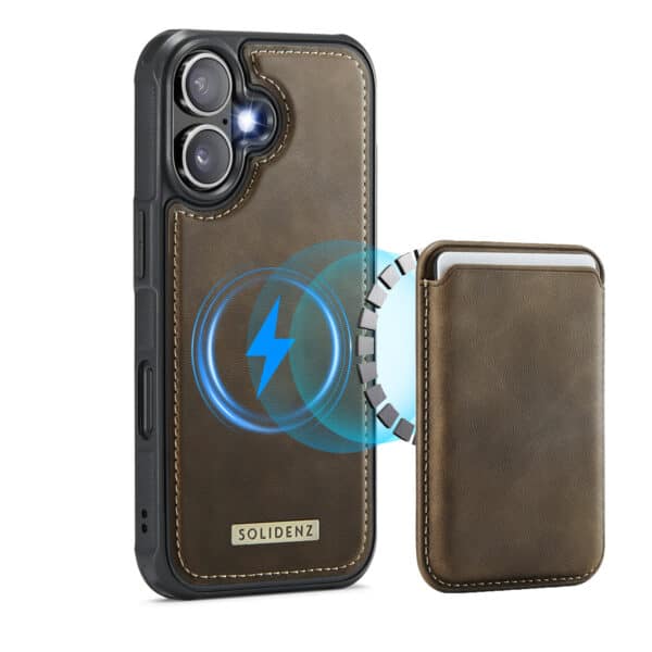 Solidenz MagSafe Wallet Backcover voor iPhone 16 - Bruin