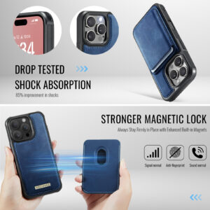 Solidenz MagSafe Wallet Backcover voor iPhone 16 Pro - Blauw - 4