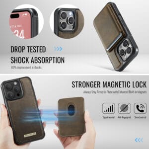 Solidenz MagSafe Wallet Backcover voor iPhone 16 Pro Max - Bruin - 4