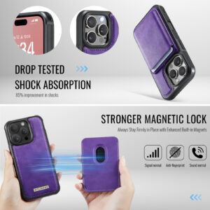 Solidenz MagSafe Wallet Backcover voor iPhone 16 Pro Max - Paars - 9
