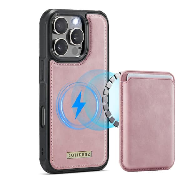 Solidenz MagSafe Wallet Backcover voor iPhone 16 Pro Max - Roze